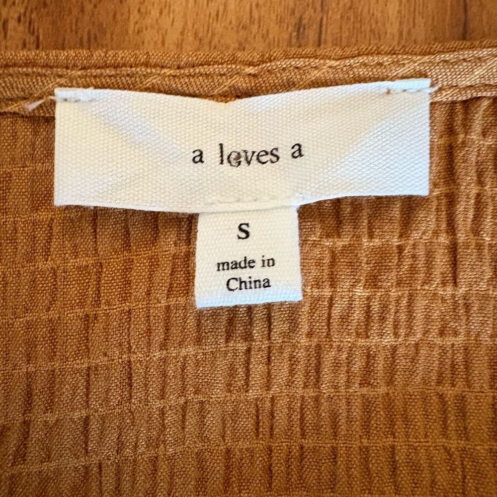 a loves a Women’s Mustard Yellow Smocked V Neck Corset Blouse Small S Top Shirt - Picture 6 of 6